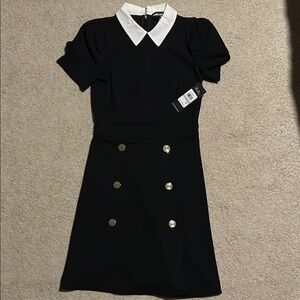 Chic Black Dress with White Collar by Karl Lagerfeld Paris